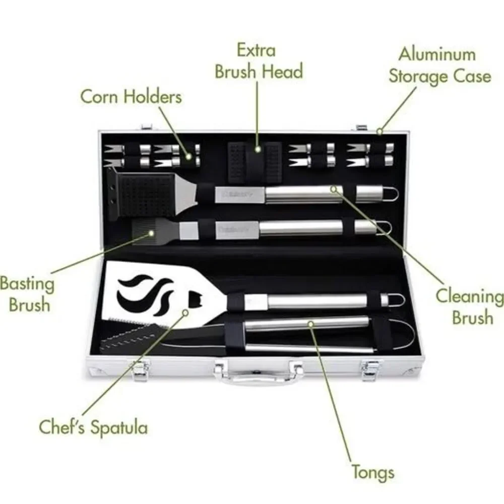 Stainless Steel 14-Piece Grill Set